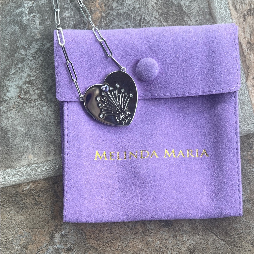 Melinda Maria Silver Heart Pendant 20th Anniversary